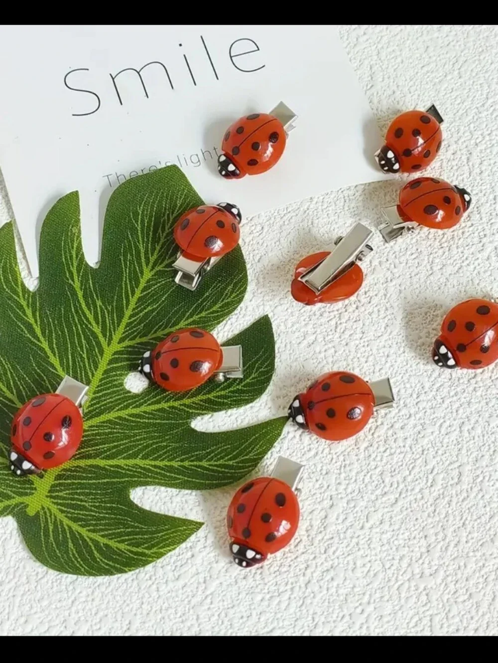 🐞20pcs Small Acrylic Ladybug Hair Clips W/Alligator Clamps (OS) 🐞🐞